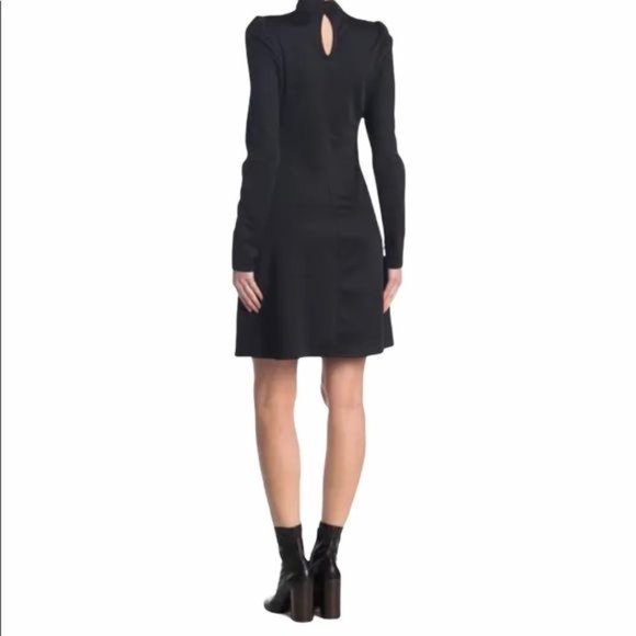 VANITY ROOM Mock Neck Puff Sleeve Dress in Black - Medium - Picture 3 of 4